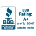 BBB accredited business logo with A+ rating for Ap Plumbing as of 9/17/2017